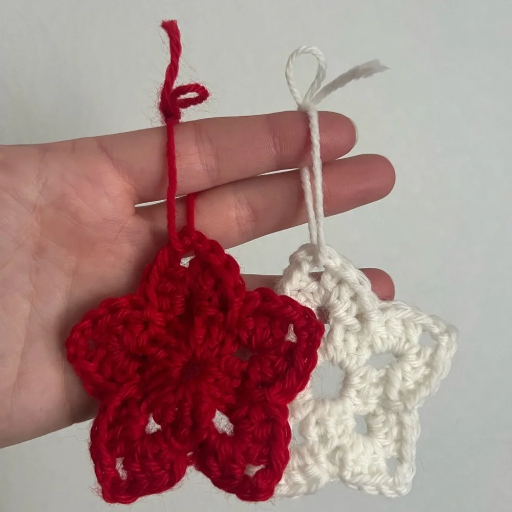 Set of 4 Crochet Star Ornaments
